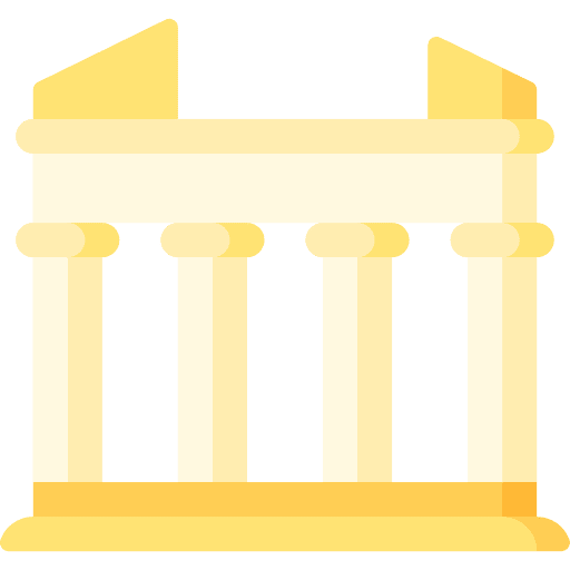 Parthenon architecture and city landmark monuments icon Parthenon architecture and city landmark monuments icon