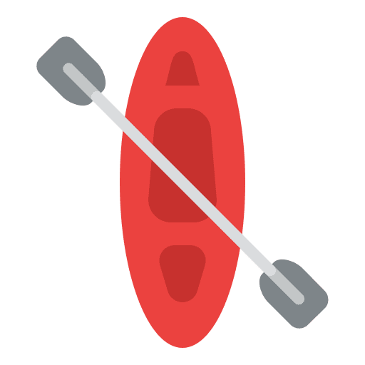 Kayak canoe boat sports and competition icon