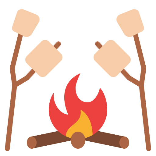 Toasting camping food and restaurant toasting icon Toasting camping food and restaurant toasting icon