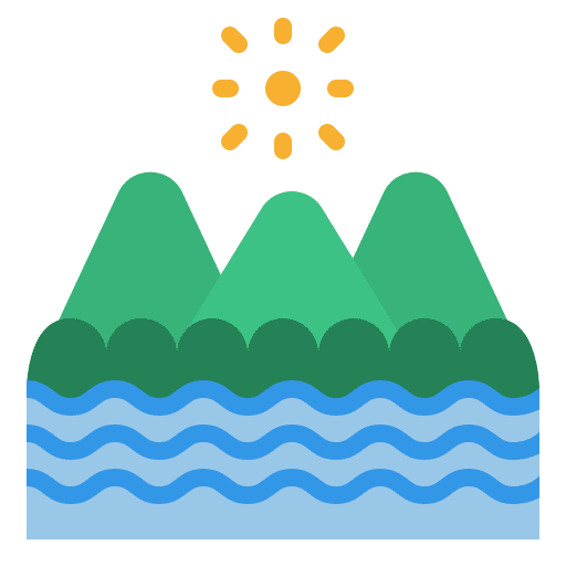 Mountain river nature landscape icon Mountain river nature landscape icon