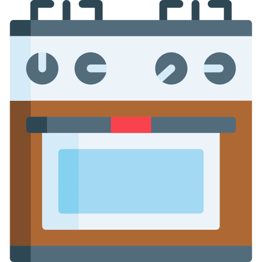 Gas stove cooking food and restaurant kitchenware icon