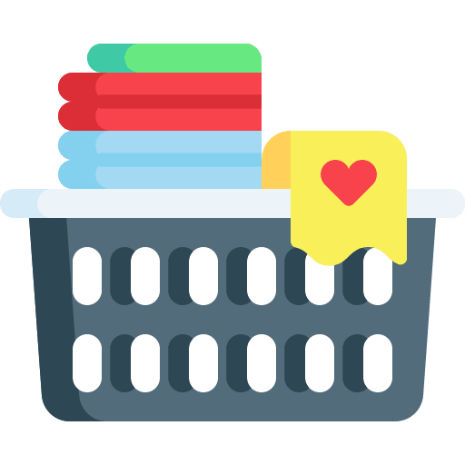 Laundry basket dirty clothes washing housework icon