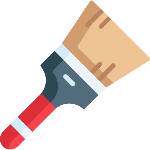 Paint brush construction and tools art and design artist icon