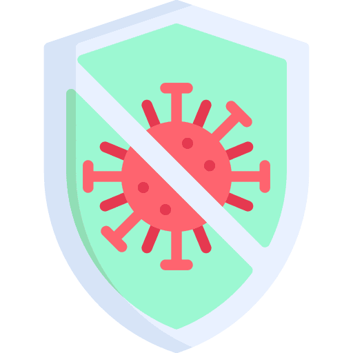 Antivirus protection bacteria virus icon
