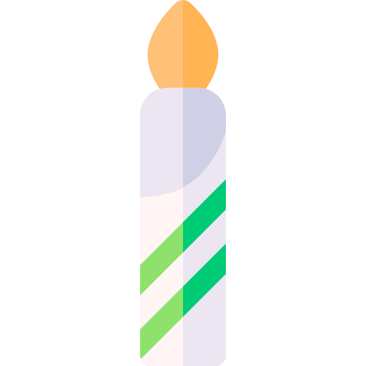 Birthday candle fire party celebration icon