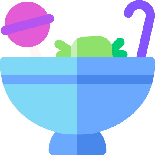 Goodies bowl candy cane goodies icon