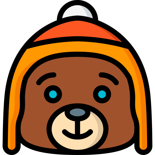 Bear winter hat winter bear icon Bear winter hat winter bear icon