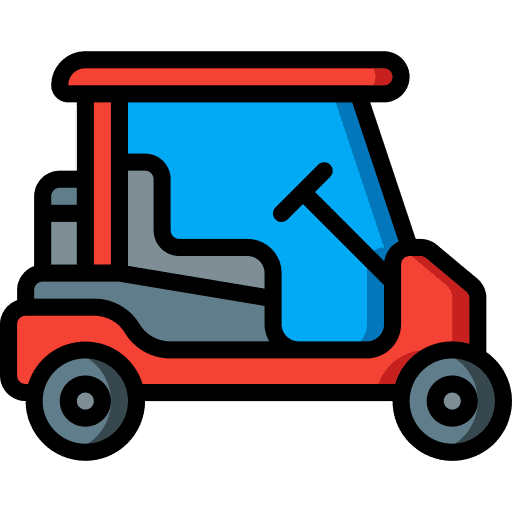 Golf cart automobile caddy vehicle icon