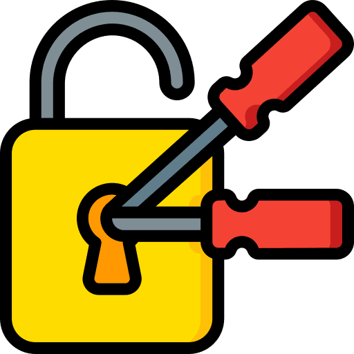 Locksmith locked padlock security icon