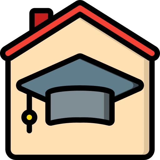 Homeschooling mortarboard homeschooling house icon