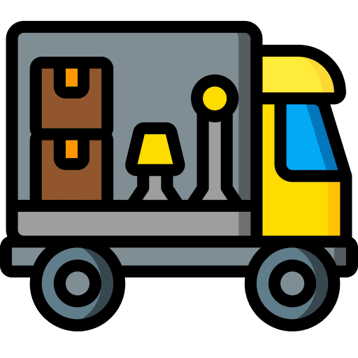 Van moving home shipping and delivery service icon