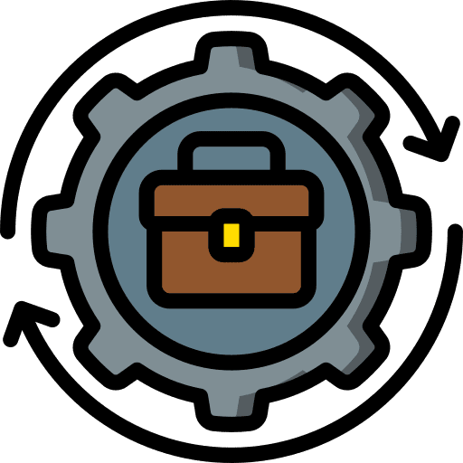 Business jobs automation briefcase icon