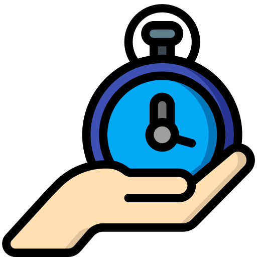 Hand gesture timing schedule clock icon