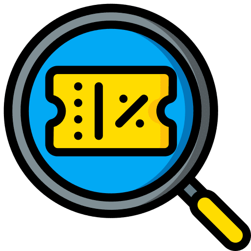 Magnifying glass search discount coupon icon