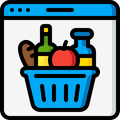 Online shopping healthy food food and restaurant groceries icon