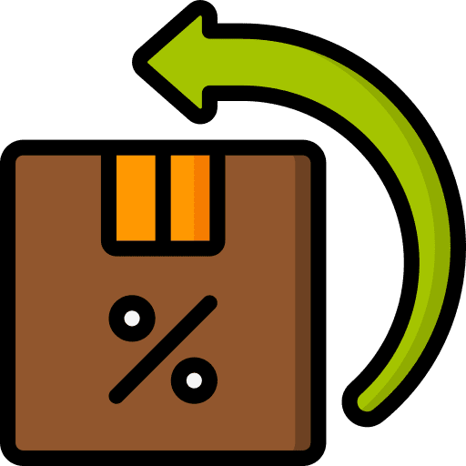Return box package shipping and delivery exchange icon