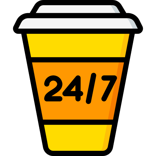 Coffee food time and date help icon