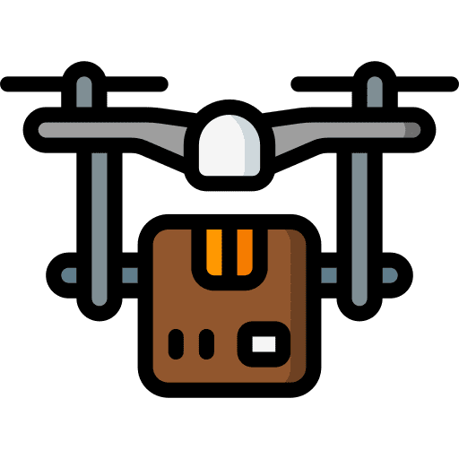 Drone delivery box shipping drone delivery icon