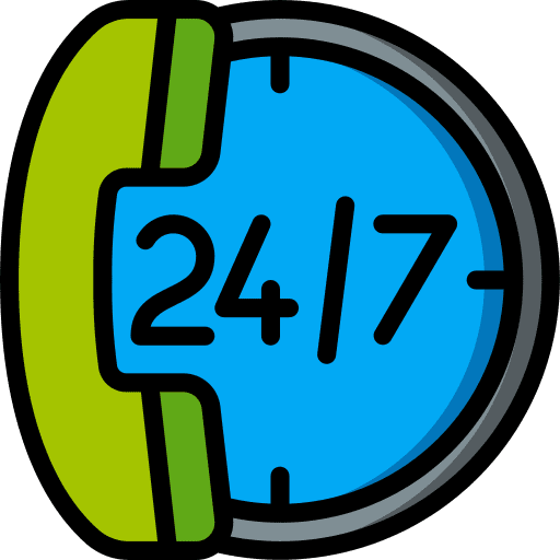 Phone open 24 hours symbol phone icon