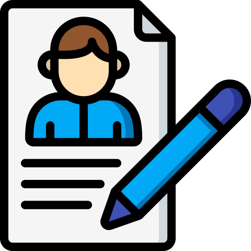 Resume curriculum vitae pencil user icon