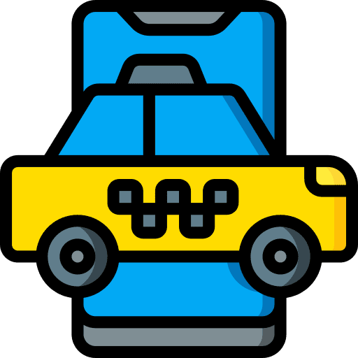 Taxi service order communications icon