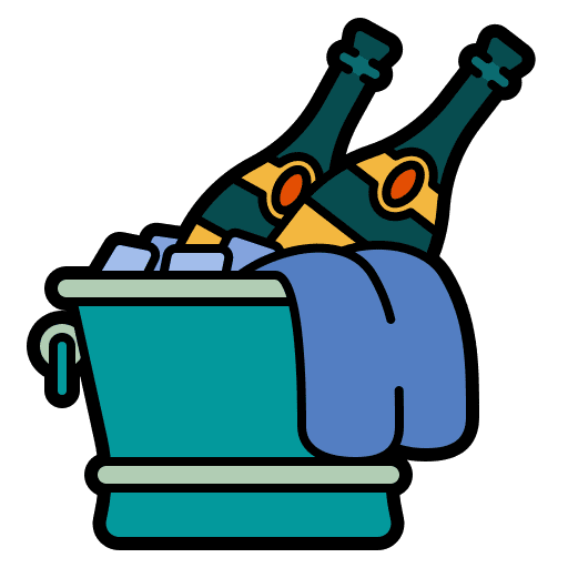 Champagne food and restaurant celebration beverage icon
