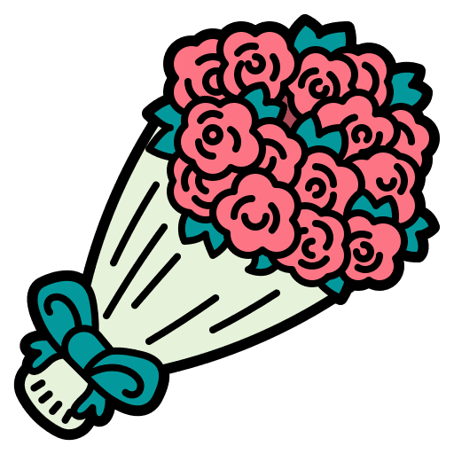 Flower romance bouquet love icon