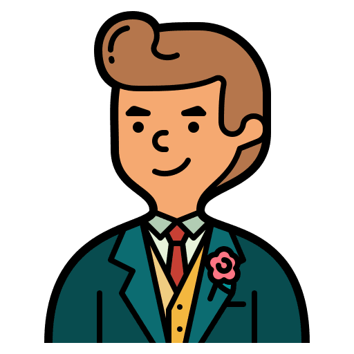 Groom man wedding suit icon