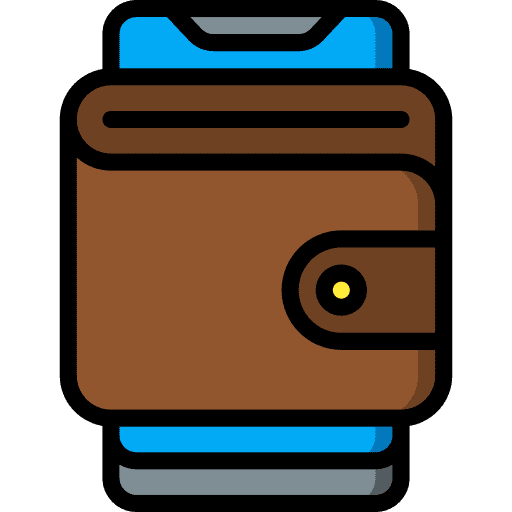 Wallet cash smartphone mobile icon