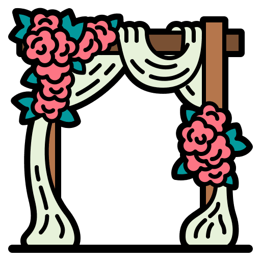 Wedding arch decoration wedding arch love and romance icon