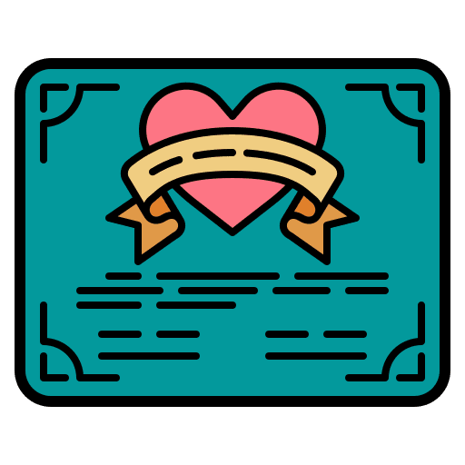 Certificate love and romance document certificate icon Certificate love and romance document certificate icon