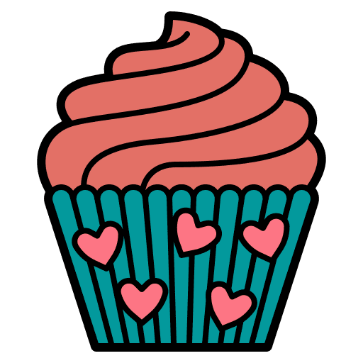 Cupcake food and restaurant dessert love and romance icon Cupcake food and restaurant dessert love and romance icon