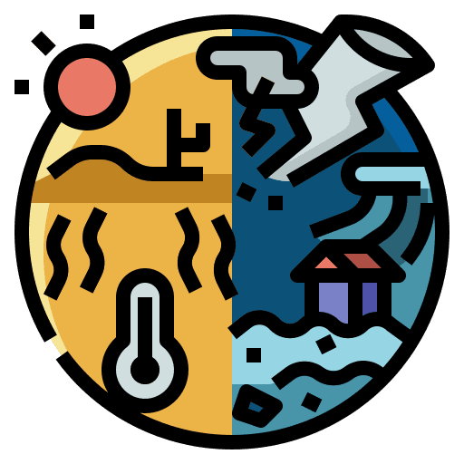 Disaster heatwave ecology and environment flood icon