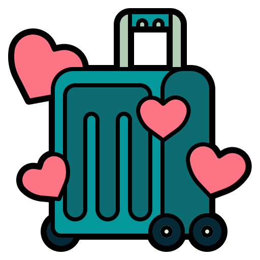 Honeymoon suitcase honeymoon love and romance icon Honeymoon suitcase honeymoon love and romance icon
