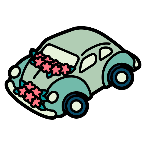 Wedding car love and romance automobile transportation icon Wedding car love and romance automobile transportation icon