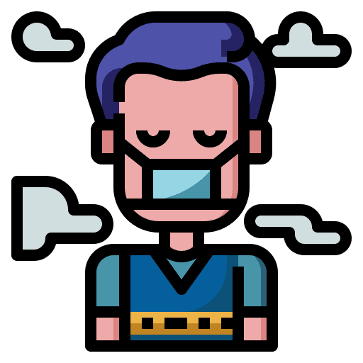 Air pollution protection face mask user icon Air pollution protection face mask user icon