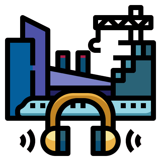 Noise architecture and city noise pollution noise icon