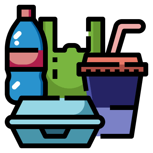 Plastic waste prohibition pollution icon