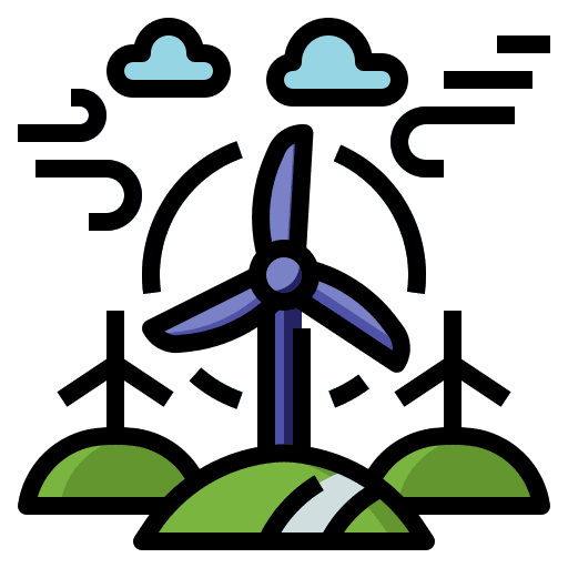 Wind energy turbine windmill green energy icon