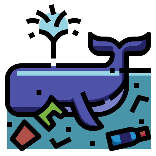 Garbage plastic animal fish icon Garbage plastic animal fish icon