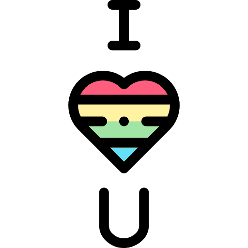 I love you rainbow flag message heart icon I love you rainbow flag message heart icon