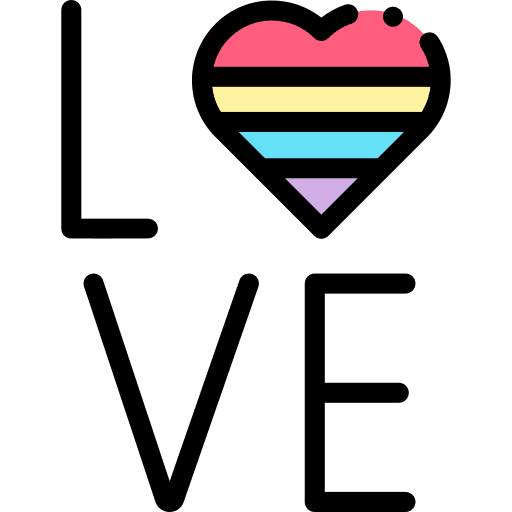 Love rainbow flag heart homosexuality icon Love rainbow flag heart homosexuality icon