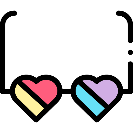 Eyeglasses birthday and party pride heart glasses icon Eyeglasses birthday and party pride heart glasses icon
