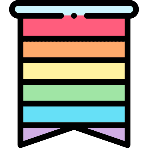 Rainbow flag cultures banner flags icon Rainbow flag cultures banner flags icon