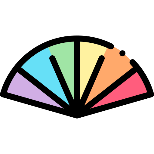Fan rainbow cultures hand icon Fan rainbow cultures hand icon