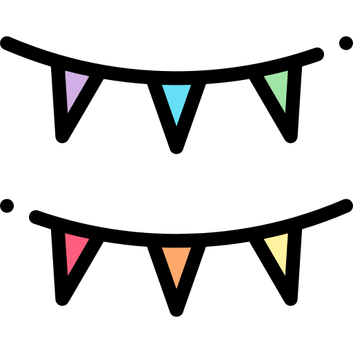 Garland flags birthday and party pride icon Garland flags birthday and party pride icon