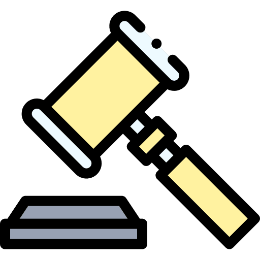 Gavel law charity heart icon