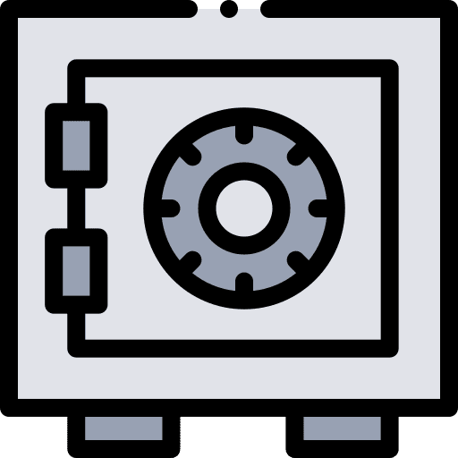 Vault bank deposit safety box icon