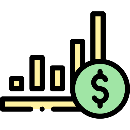 Bar chart payment business and finance growth icon Bar chart payment business and finance growth icon