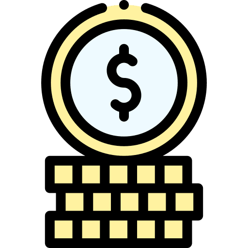 Coins stack rich money icon Coins stack rich money icon